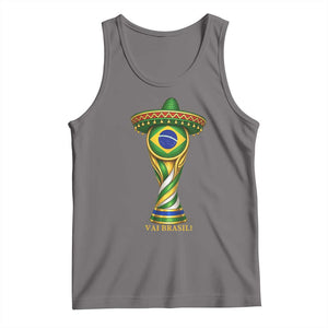 Brazil Football Supporter Gift Tank Top Vai Brasil TS12 Deep Heather Print Your Wear
