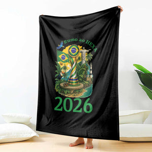 Rumo Ao Hexa Throw Blanket Brazil Soccer Fan 2026 Graphic TS12 Print Your Wear