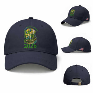 Rumo Ao Hexa Baseball Cap Brazil Soccer Fan 2026 Graphic TS12 Baseball Cap Universal Fit Navy Print Your Wear
