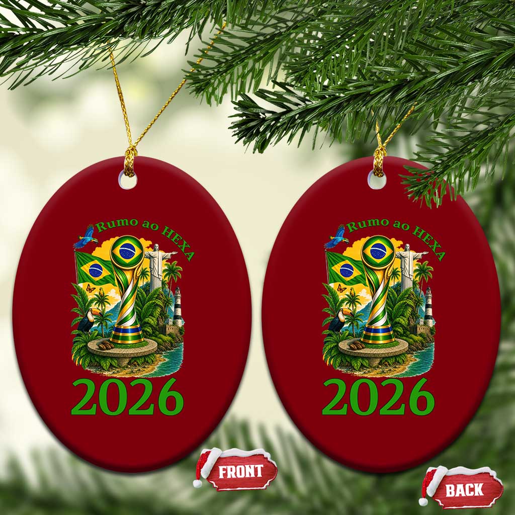 Rumo Ao Hexa Ceramic Ornament Brazil Soccer Fan 2026 Graphic TS12 Print Your Wear