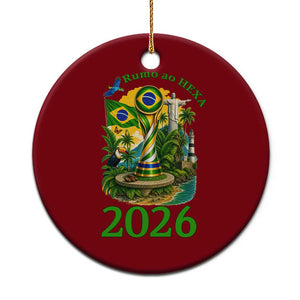 Rumo Ao Hexa Ceramic Ornament Brazil Soccer Fan 2026 Graphic TS12 1pc Red Print Your Wear