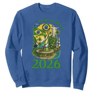 Rumo Ao Hexa Sweatshirt Brazil Soccer Fan 2026 Graphic TS12 Royal Blue Print Your Wear