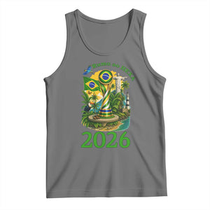 Rumo Ao Hexa Tank Top Brazil Soccer Fan 2026 Graphic TS12 Black Heather Print Your Wear