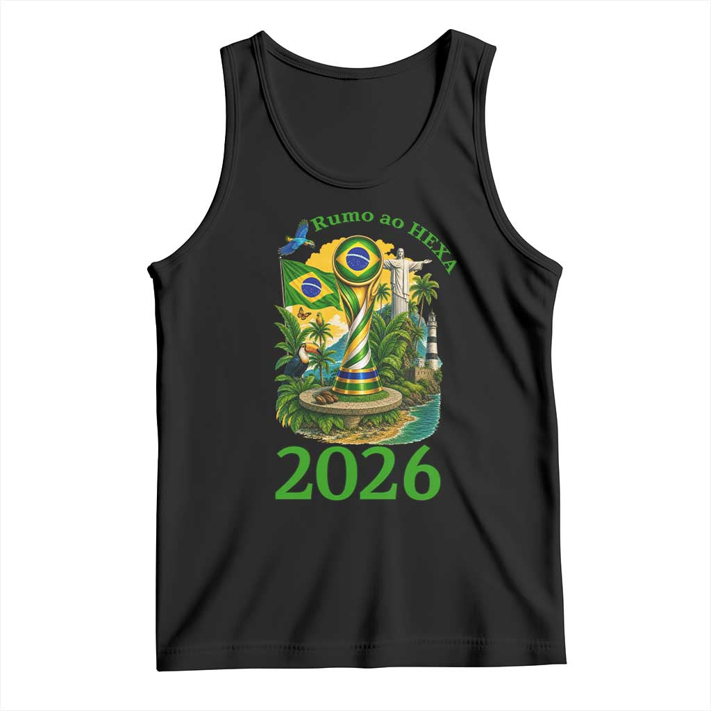 Rumo Ao Hexa Tank Top Brazil Soccer Fan 2026 Graphic TS12 Black Print Your Wear