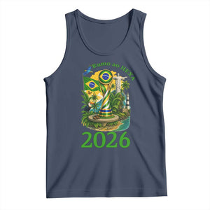 Rumo Ao Hexa Tank Top Brazil Soccer Fan 2026 Graphic TS12 Navy Print Your Wear