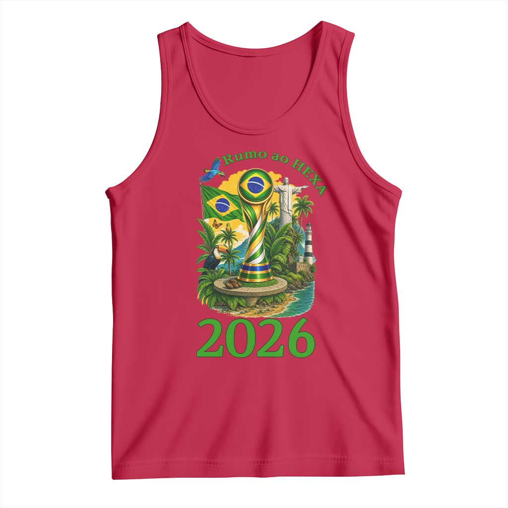 Rumo Ao Hexa Tank Top Brazil Soccer Fan 2026 Graphic TS12 Red Print Your Wear
