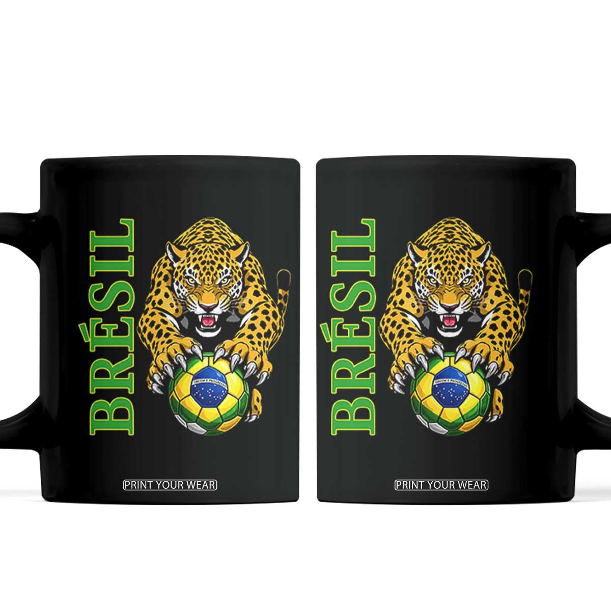 Brazil Soccer Jaguar Coffee Mug Football Supporter Gift TS12 Black Print Your Wear