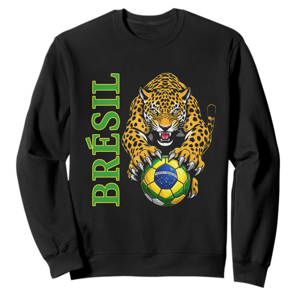Brazil Soccer Jaguar Sweatshirt Football Supporter Gift TS12 Black Print Your Wear