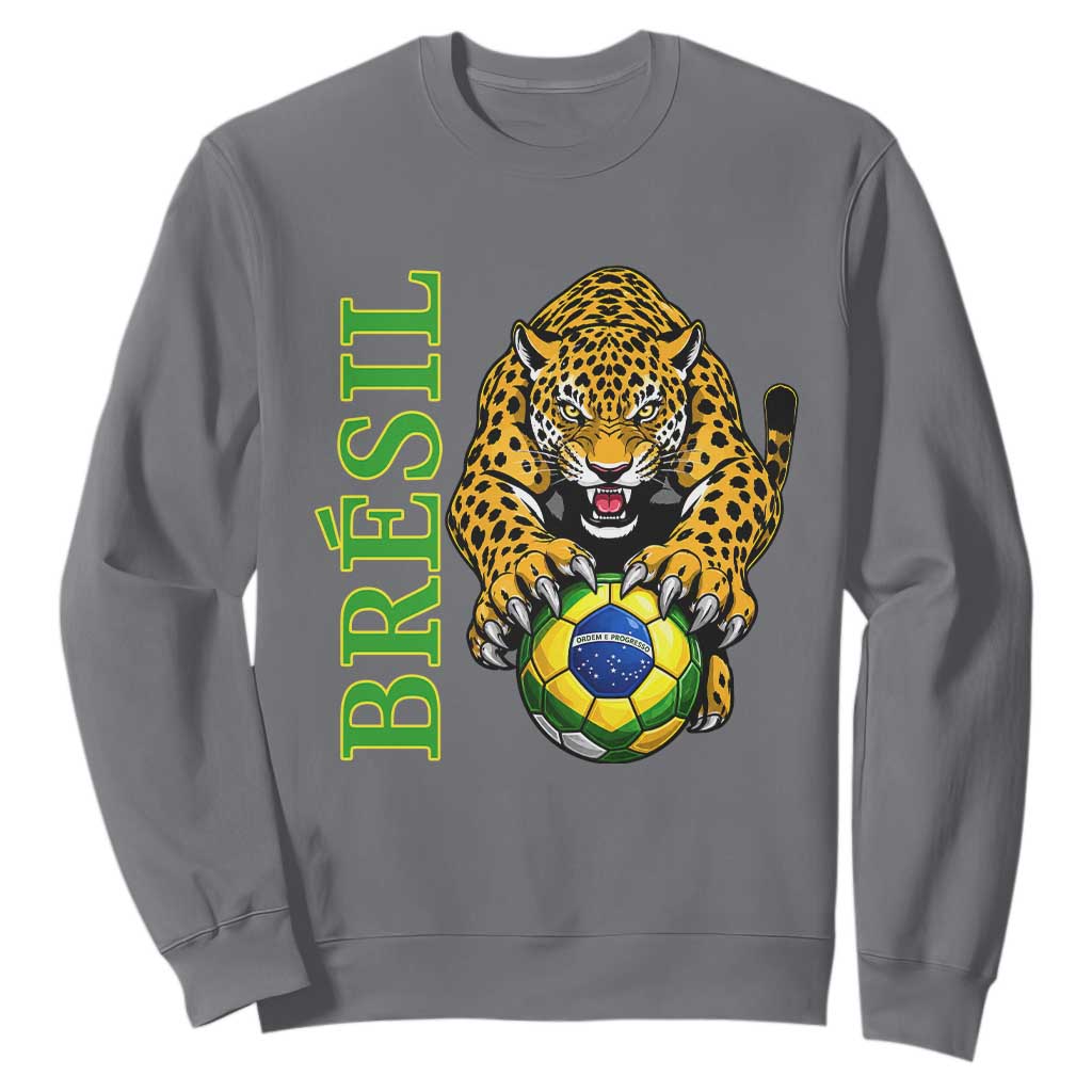 Brazil Soccer Jaguar Sweatshirt Football Supporter Gift TS12 Charcoal Print Your Wear