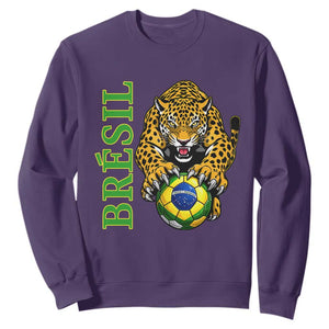 Brazil Soccer Jaguar Sweatshirt Football Supporter Gift TS12 Purple Print Your Wear