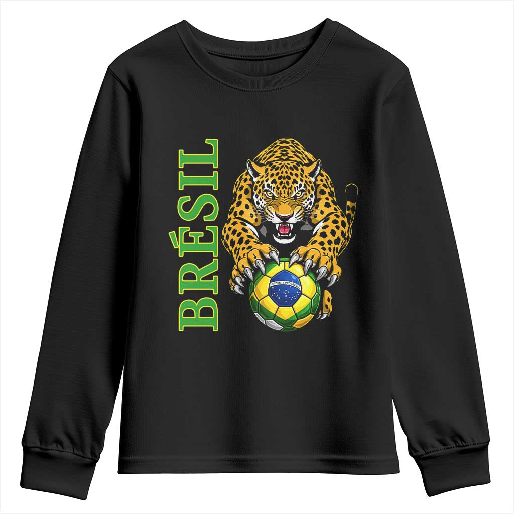 Brazil Soccer Jaguar Youth Sweatshirt Football Supporter Gift TS12 Black Print Your Wear