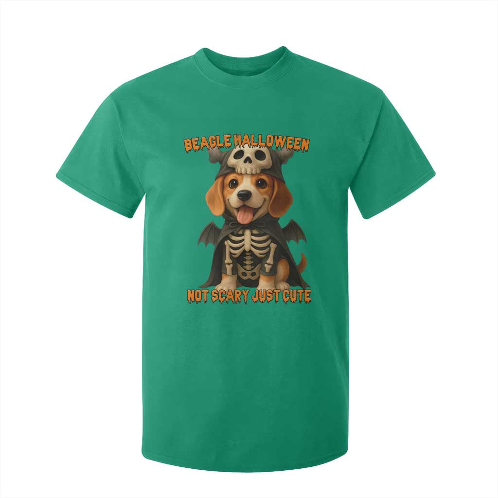 Beagle Halloween Skeleton T Shirt For Kid Not Scary Just Cute Dog Lover TS12 Irish Green Print Your Wear