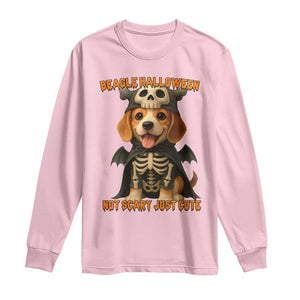 Beagle Halloween Skeleton Long Sleeve Shirt Not Scary Just Cute Dog Lover TS12 Light Pink Print Your Wear