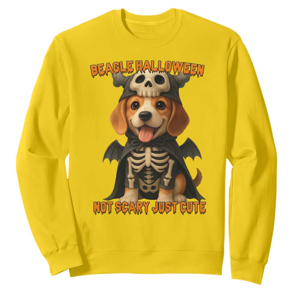 Beagle Halloween Skeleton Sweatshirt Not Scary Just Cute Dog Lover TS12 Daisy Print Your Wear