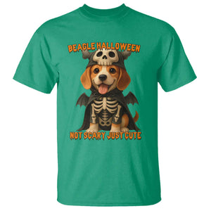 Beagle Halloween Skeleton T Shirt Not Scary Just Cute Dog Lover TS12 Irish Green Print Your Wear