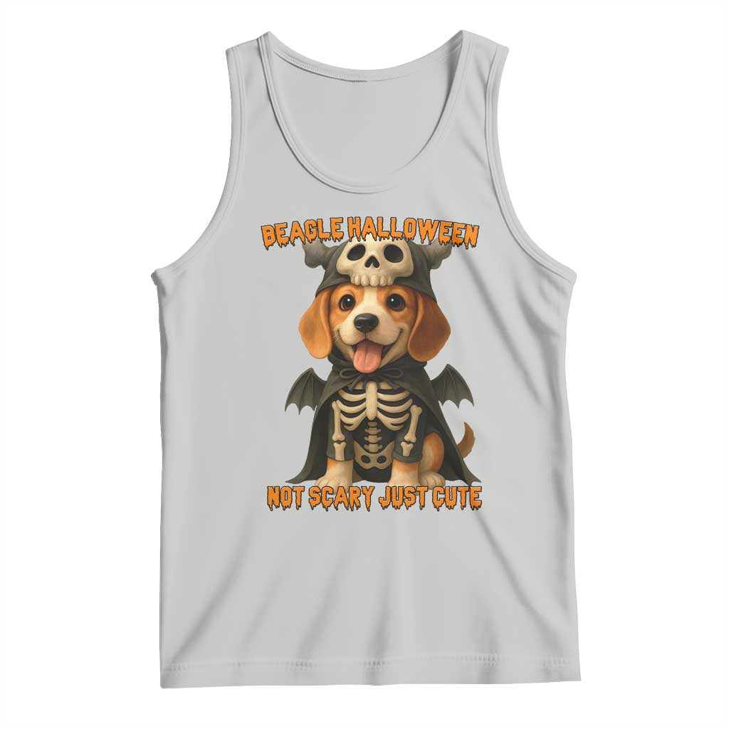 Beagle Halloween Skeleton Tank Top Not Scary Just Cute Dog Lover TS12 Ash Print Your Wear