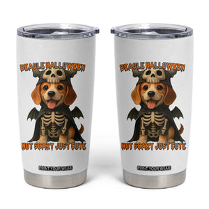 Beagle Halloween Skeleton Tumbler Cup Not Scary Just Cute Dog Lover TS12 White Print Your Wear