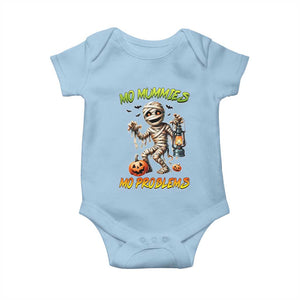 Halloween Mummy Baby Onesie Funny Mo Mummies Mo Problems TS12 Light Blue Print Your Wear