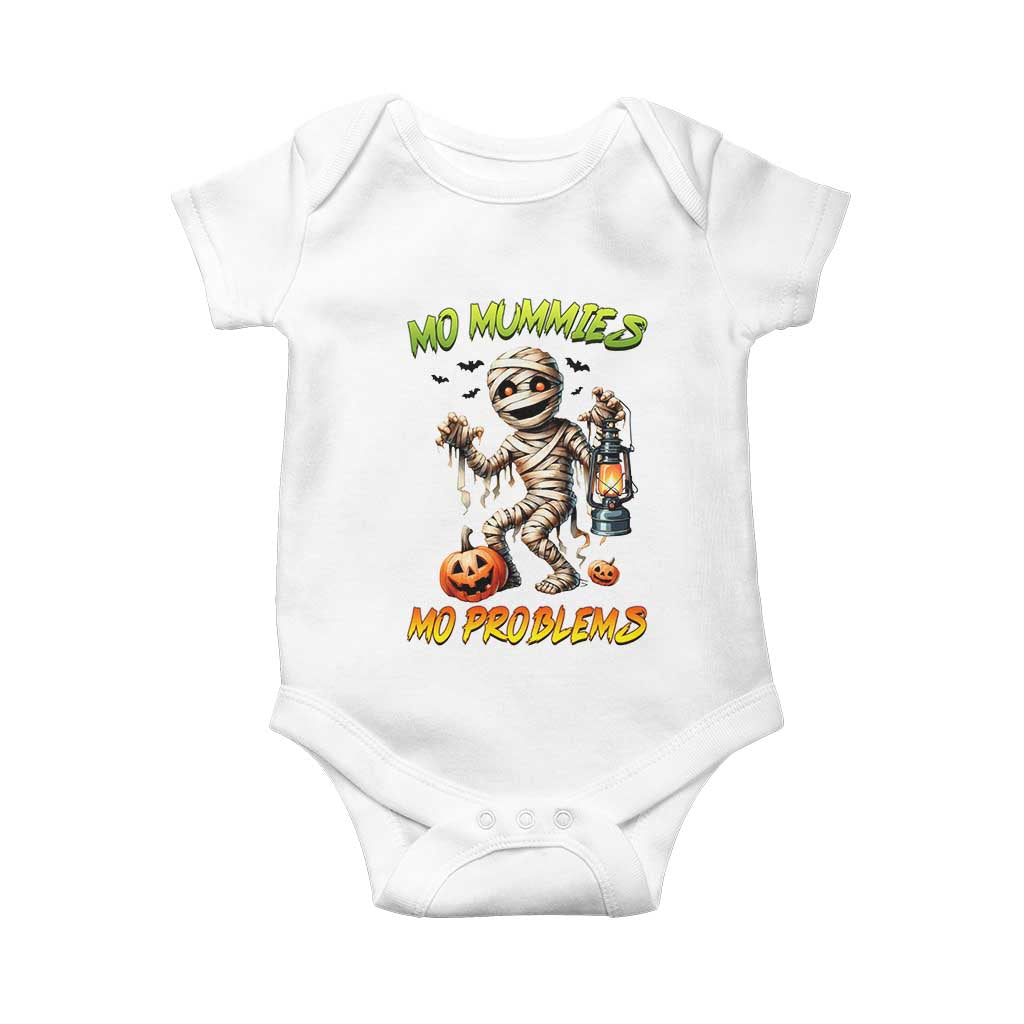 Halloween Mummy Baby Onesie Funny Mo Mummies Mo Problems TS12 White Print Your Wear