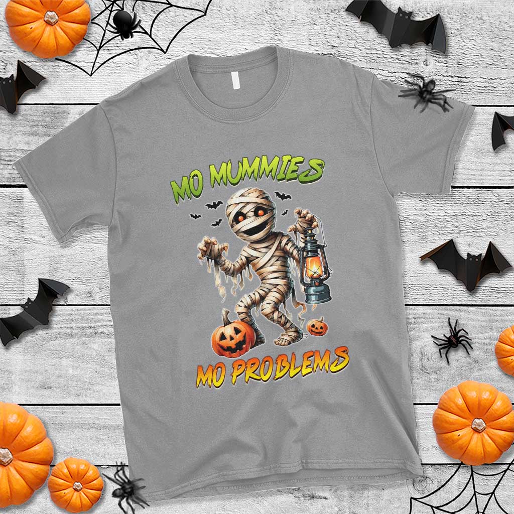 Halloween Mummy T Shirt Funny Mo Mummies Mo Problems TS12 Sport Gray Print Your Wear