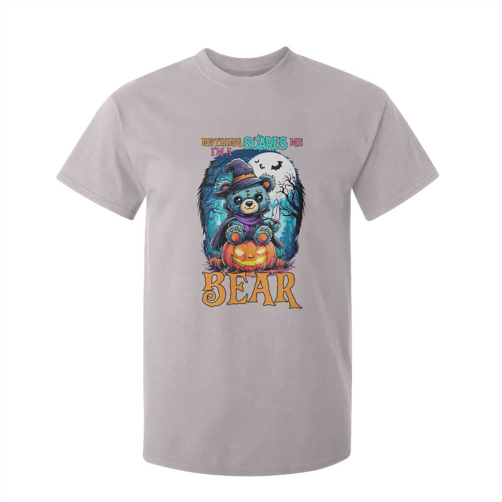 Halloween Killer Witch Teddy Bear T Shirt For Kid Nothing Scares Me TS12 Ice Gray Print Your Wear