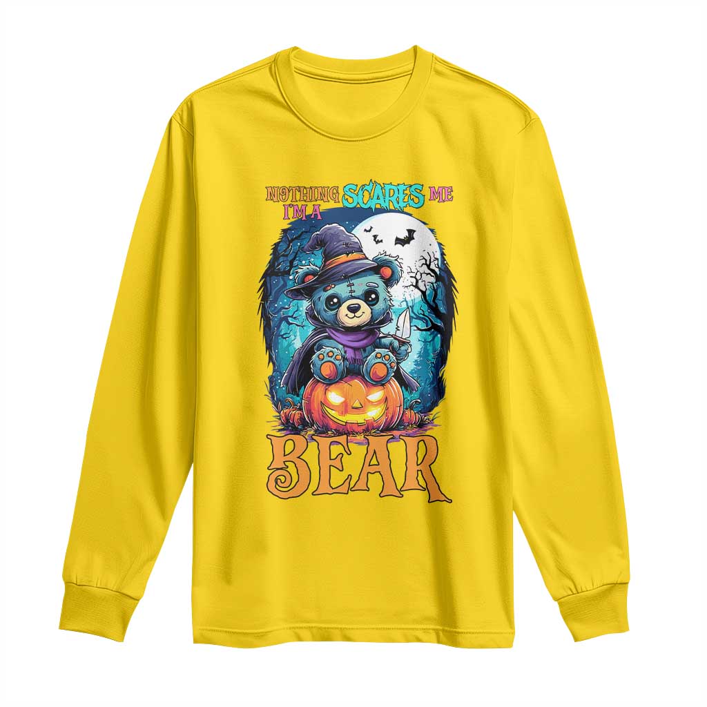 Halloween Killer Witch Teddy Bear Long Sleeve Shirt Nothing Scares Me TS12 Daisy Print Your Wear