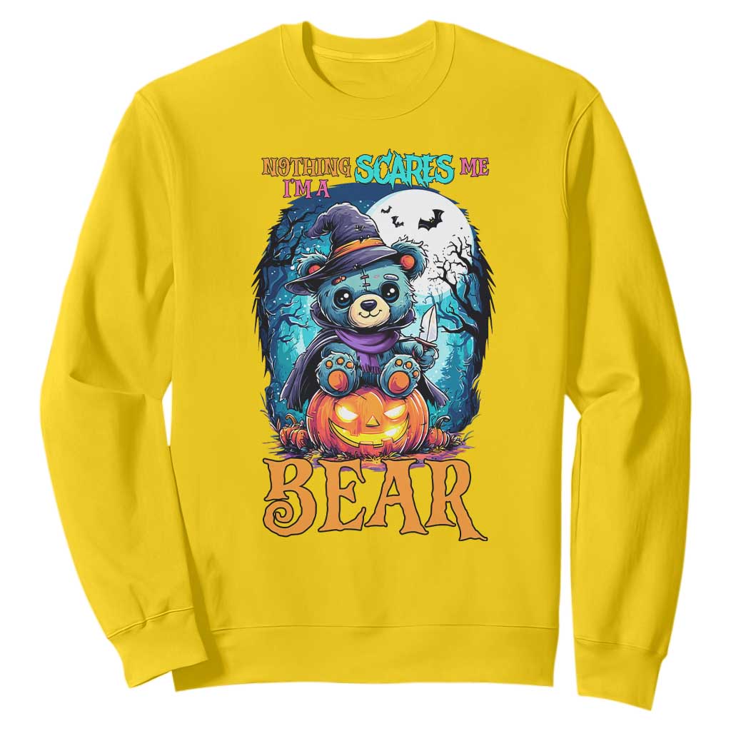 Halloween Killer Witch Teddy Bear Sweatshirt Nothing Scares Me TS12 Daisy Print Your Wear