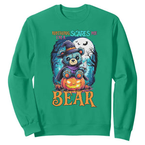 Halloween Killer Witch Teddy Bear Sweatshirt Nothing Scares Me TS12 Irish Green Print Your Wear