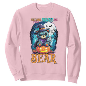 Halloween Killer Witch Teddy Bear Sweatshirt Nothing Scares Me TS12 Light Pink Print Your Wear