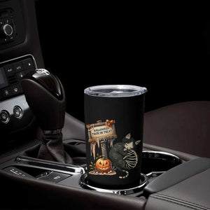 Halloween Trick Or Treat Black Cat Skeleton Halloween Tumbler Cup TS12 Print Your Wear