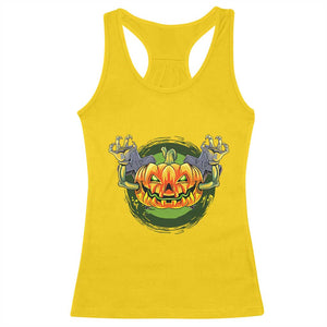 Funny Halloween Pumpkin Ghoul Racerback Tank Top Scary Zombie Hands TS12 Daisy Print Your Wear