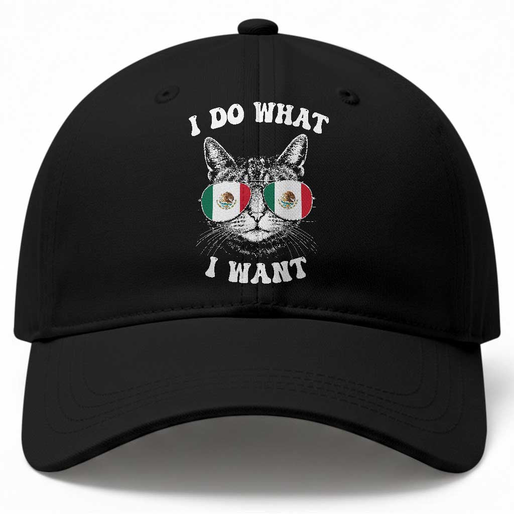 Mexican Cat Baseball Cap I Do What I Want Mexico Flag Sunglasses Funny TS12 Print Your Wear
