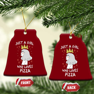 Just A Girl Who Loves Pizza Ceramic Ornament Cute Queen Pizza Crown TS12 Print Your Wear