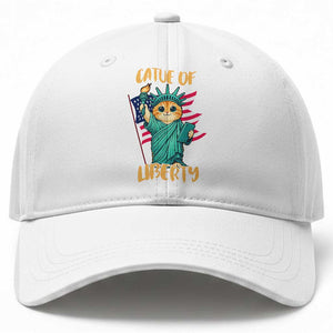 Cat Statue Of Liberty Baseball Cap Patriotic American Flag TS12 Print Your Wear