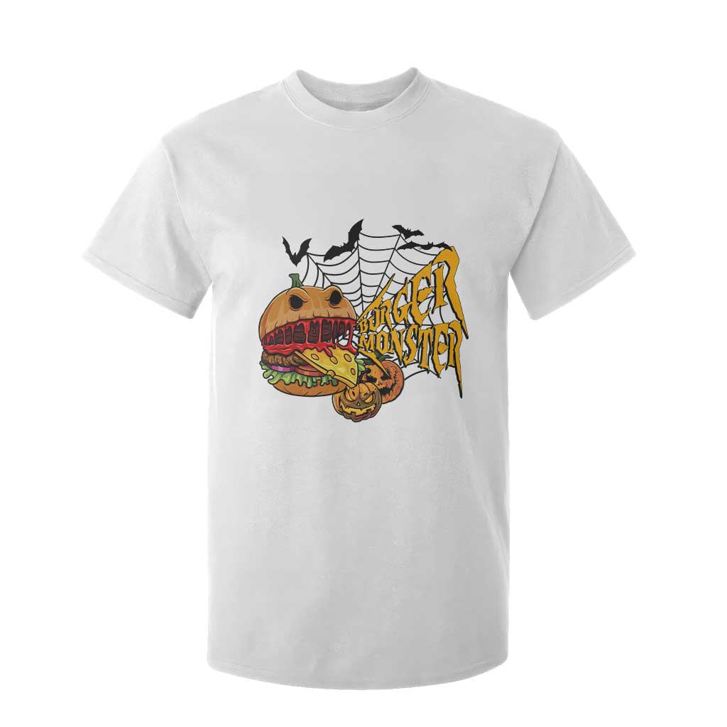 Halloween Burger Monster T Shirt For Kid Scary Foodies TS12 White Print Your Wear