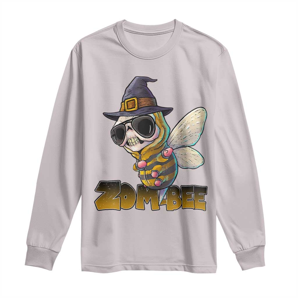 Halloween Zombie Bee Long Sleeve Shirt Zombee Funny Dabbing TS12 Ice Gray Print Your Wear