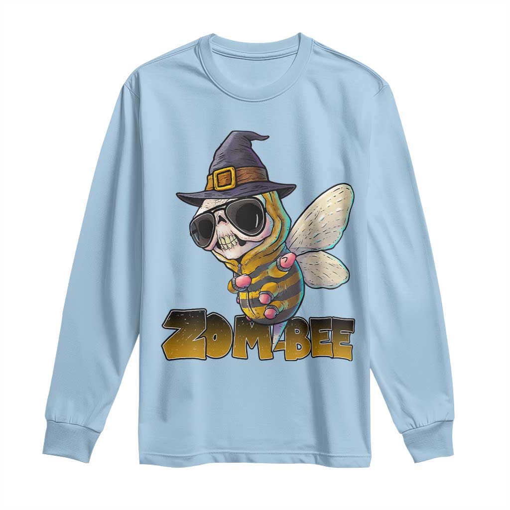 Halloween Zombie Bee Long Sleeve Shirt Zombee Funny Dabbing TS12 Light Blue Print Your Wear