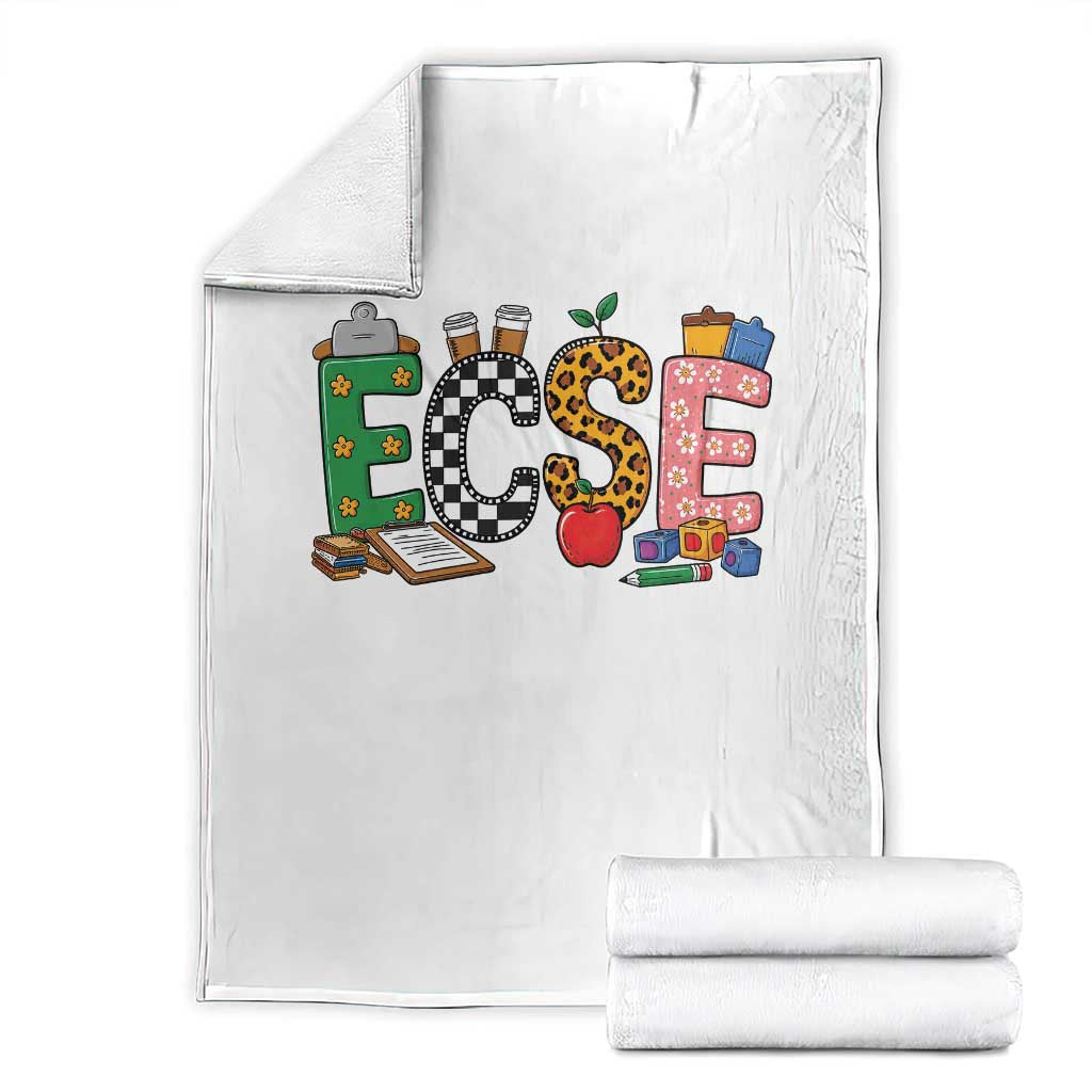 Early Childhood Special Education Teacher Throw Blanket ECSE Life TS12 White Print Your Wear