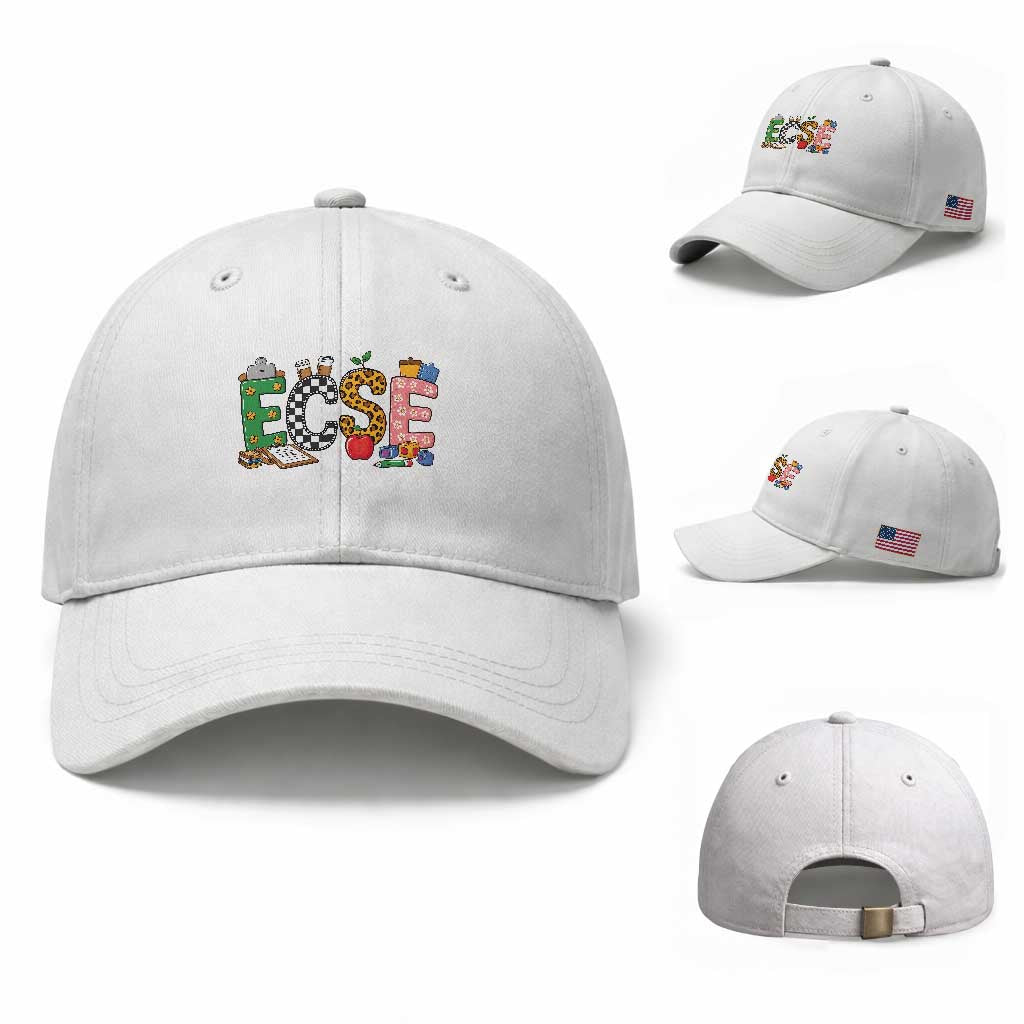 Early Childhood Special Education Teacher Baseball Cap ECSE Life TS12 Baseball Cap Universal Fit White Print Your Wear