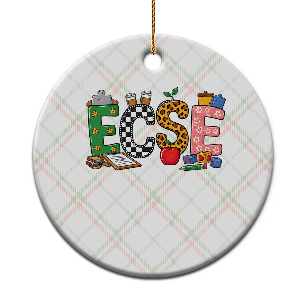 Early Childhood Special Education Teacher Ceramic Ornament ECSE Life TS12 1pc Christmas Plaid Print Your Wear