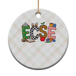 Early Childhood Special Education Teacher Ceramic Ornament ECSE Life TS12 1pc Christmas Plaid Print Your Wear
