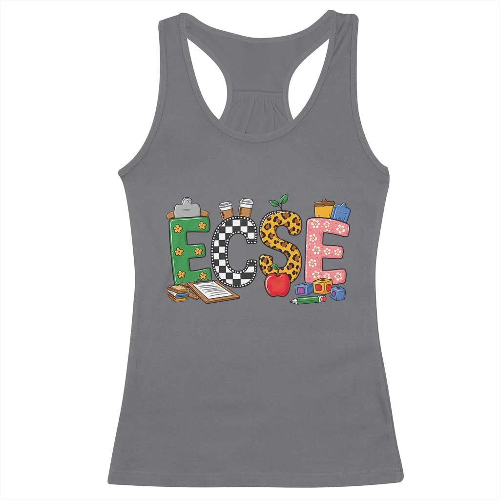 Early Childhood Special Education Teacher Racerback Tank Top ECSE Life TS12 Charcoal Print Your Wear