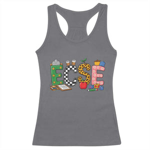 Early Childhood Special Education Teacher Racerback Tank Top ECSE Life TS12 Charcoal Print Your Wear