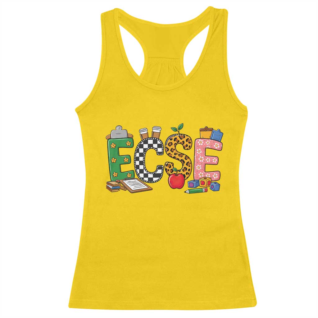 Early Childhood Special Education Teacher Racerback Tank Top ECSE Life TS12 Daisy Print Your Wear