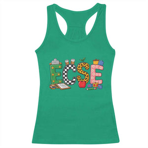 Early Childhood Special Education Teacher Racerback Tank Top ECSE Life TS12 Irish Green Print Your Wear