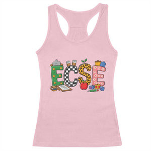 Early Childhood Special Education Teacher Racerback Tank Top ECSE Life TS12 Light Pink Print Your Wear
