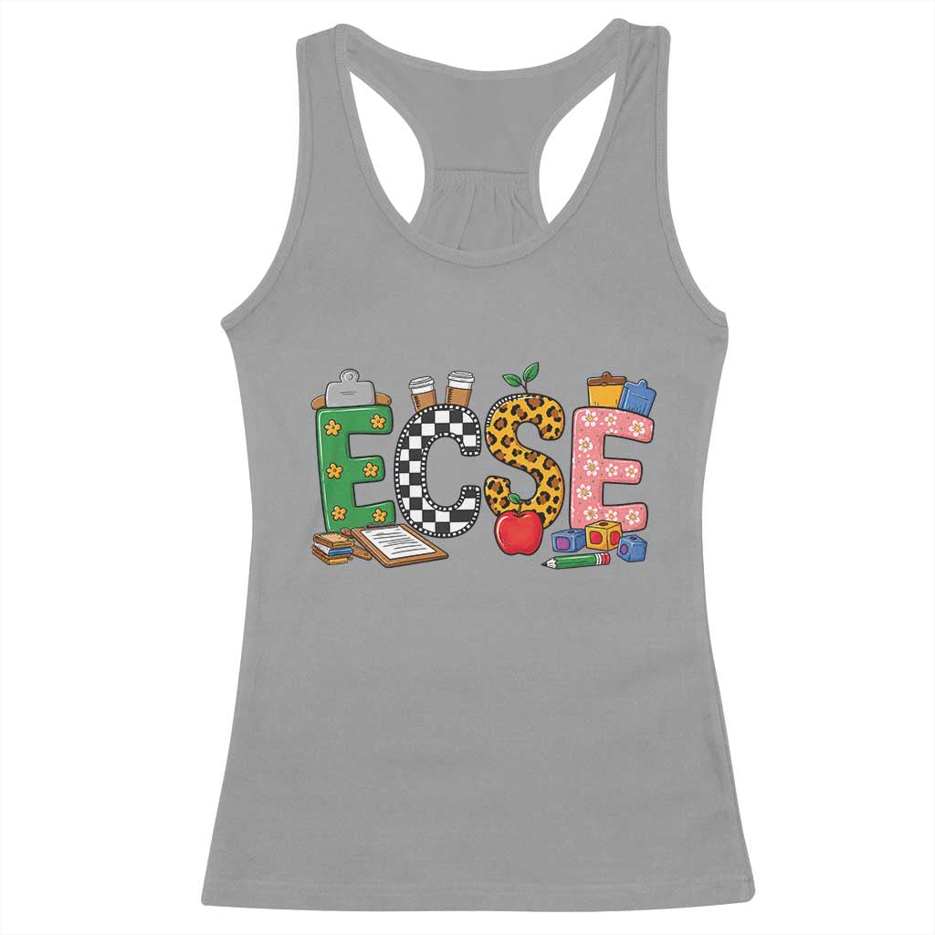 Early Childhood Special Education Teacher Racerback Tank Top ECSE Life TS12 Sport Gray Print Your Wear