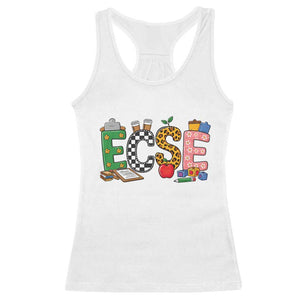 Early Childhood Special Education Teacher Racerback Tank Top ECSE Life TS12 White Print Your Wear