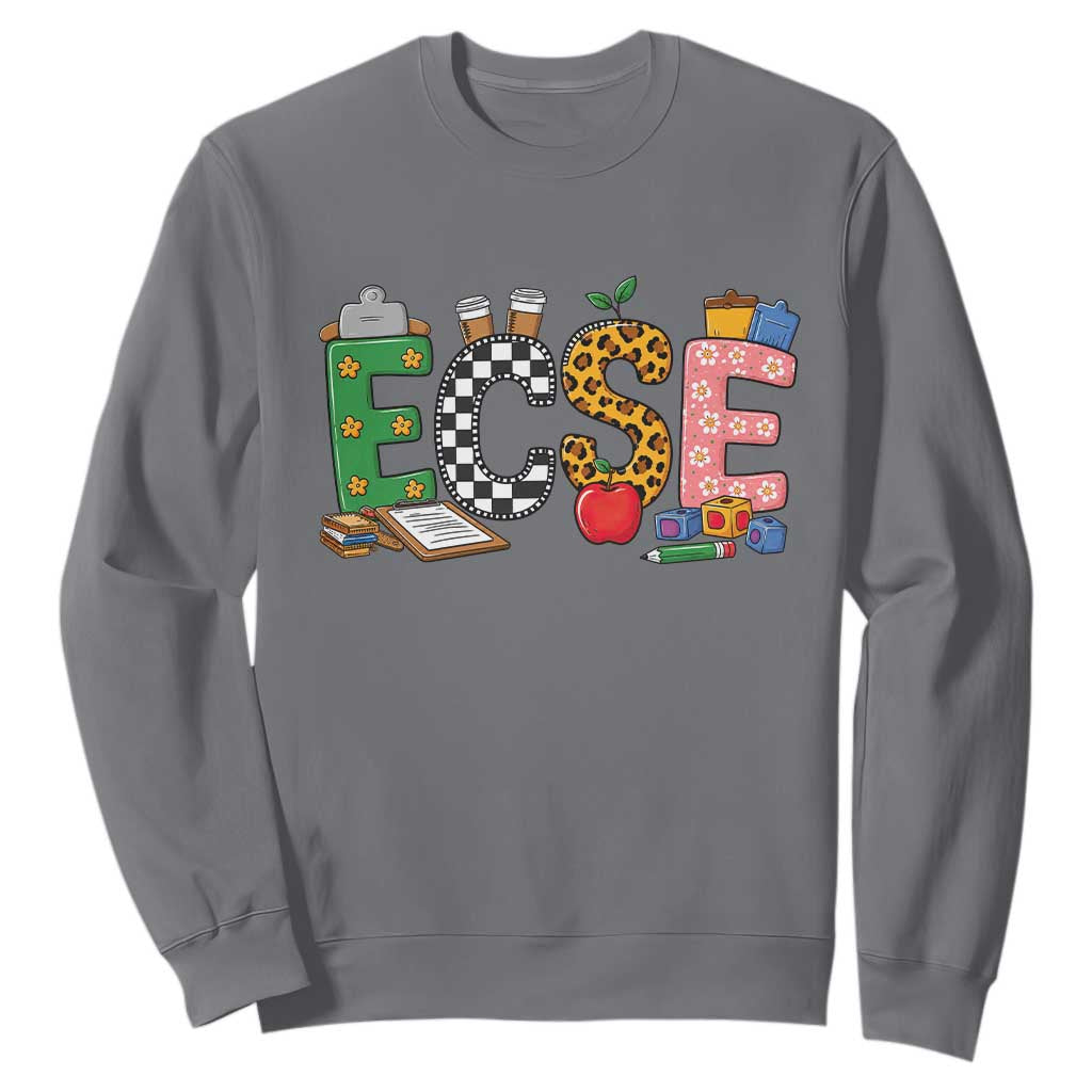 Early Childhood Special Education Teacher Sweatshirt ECSE Life TS12 Charcoal Print Your Wear