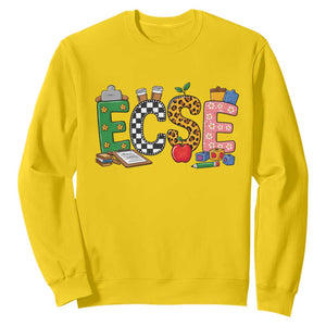 Early Childhood Special Education Teacher Sweatshirt ECSE Life TS12 Daisy Print Your Wear